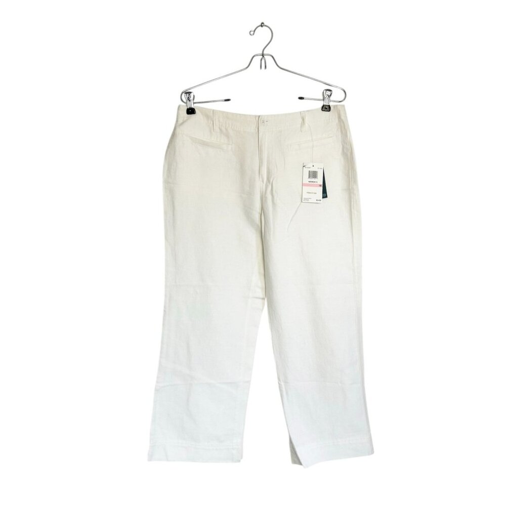 Calvin Klein Jeans Women's Linen Blend Cropped Pants in White - Sz 10 - NWT